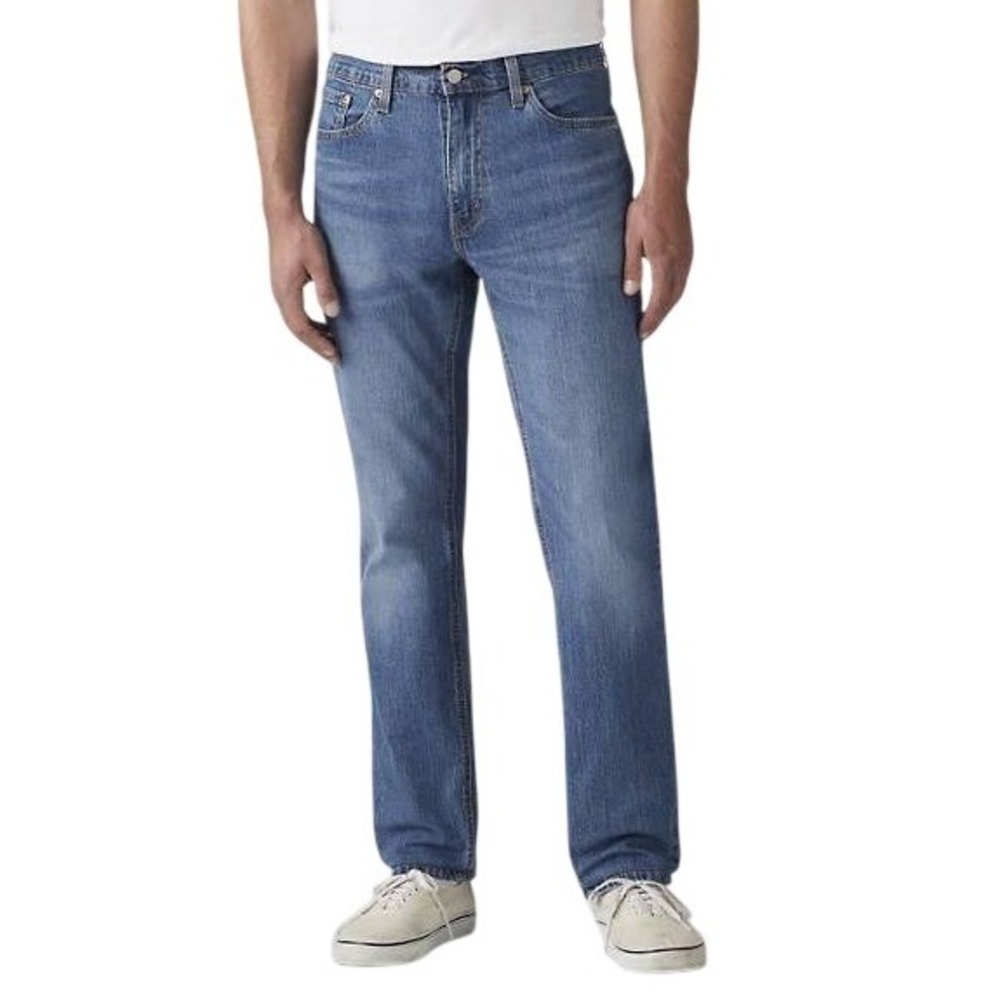 Levi's 505 Regular Fit 38x30 Men's Straight Leg Stretch Jeans Blue Medium Wash